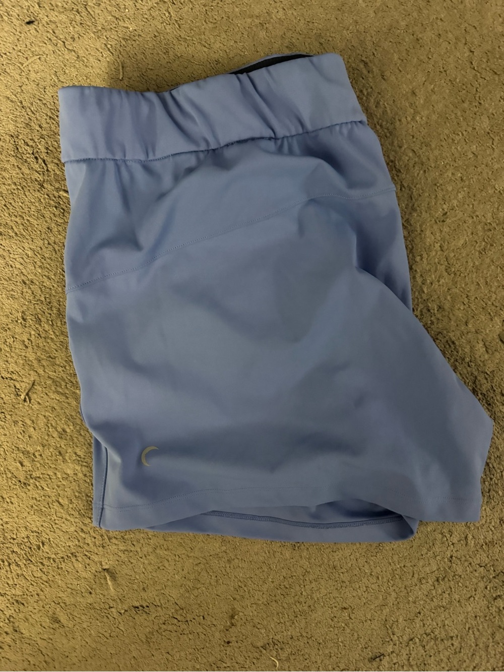 ZYIA Active Light Blue Workout Shorts with Navy Drawstring - Picture 2 of 3